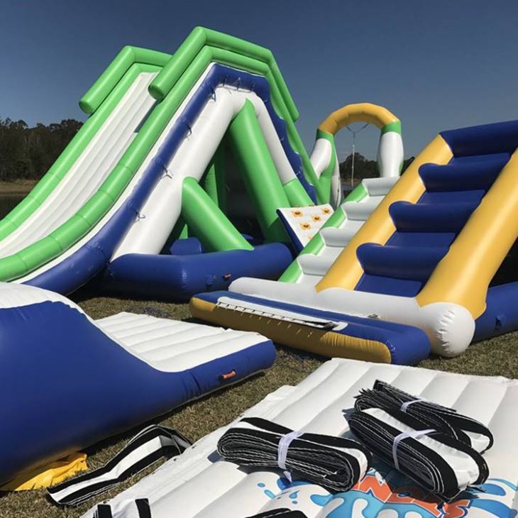 Water Splash Park Installed On Lake